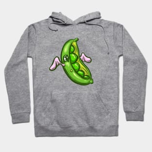 Floating Little Pea Pod Cartoon Illustration Hoodie